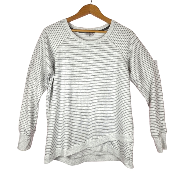 Danskin Comfort Grey striped sweater XL - Picture 1 of 7